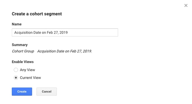 How to create a cohort segment in google analytics