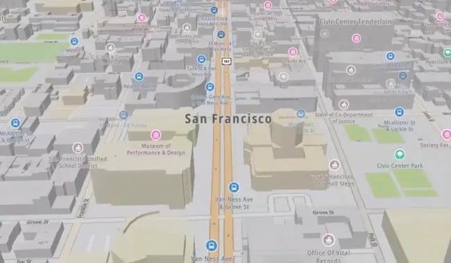 screenshot of google maps api alternative tomtom