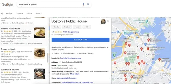 Google My Business Page example