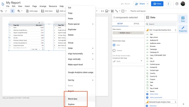 Advanced Google Looker Studio Tips: blend data