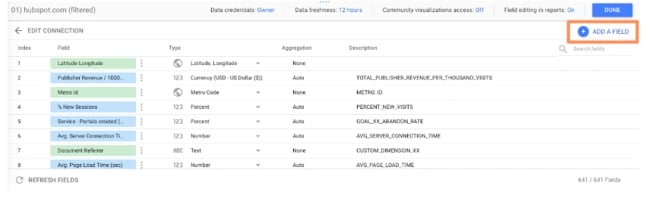 Advanced Google Looker Studio Tips: add a field