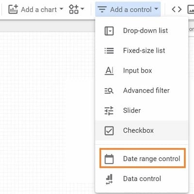 Intermediate Google Looker Studio Tips: add a date range