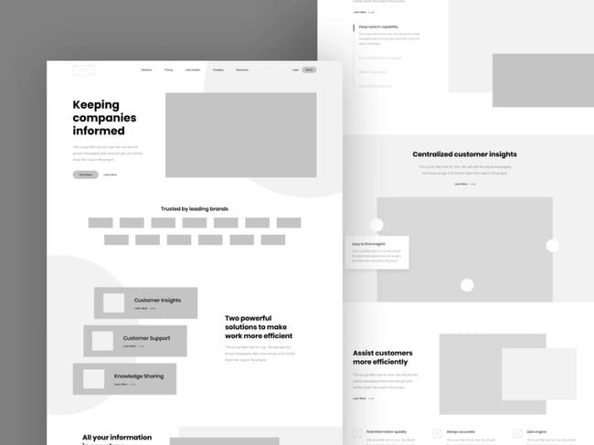 Medium Fidelity Wireframe Examples