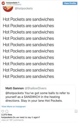 hot pockets.webp?width=250&height=394&name=hot pockets - The Ultimate Guide to Instagram for Business [+ Data From 650+ Marketers]