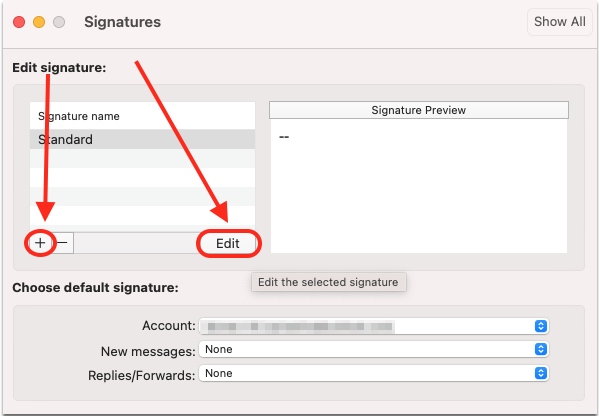 how to change outlook signature on mac