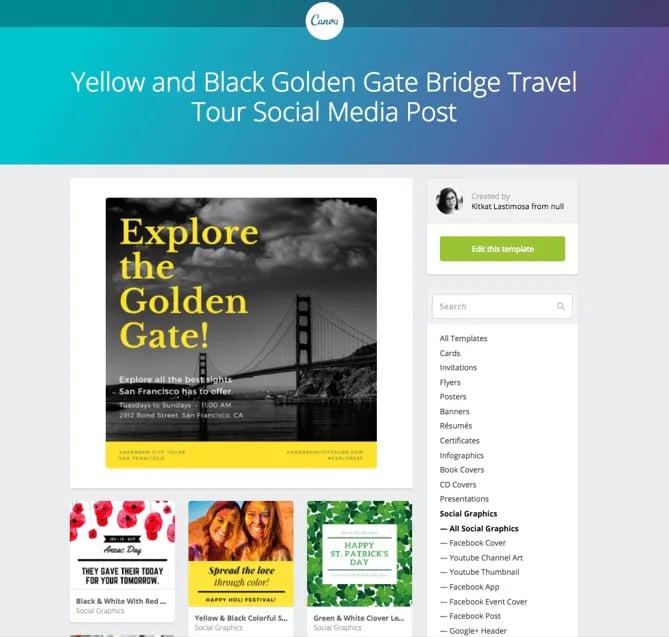 canva social media graphic template