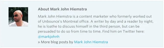 author bio example: mark john hiemstra