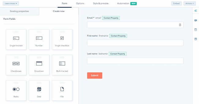 Web form instructions: HubSpot, Add extra or custom fields