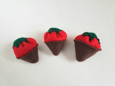 Organic Catnip Chocolate Covered Strawberry Cat Toy