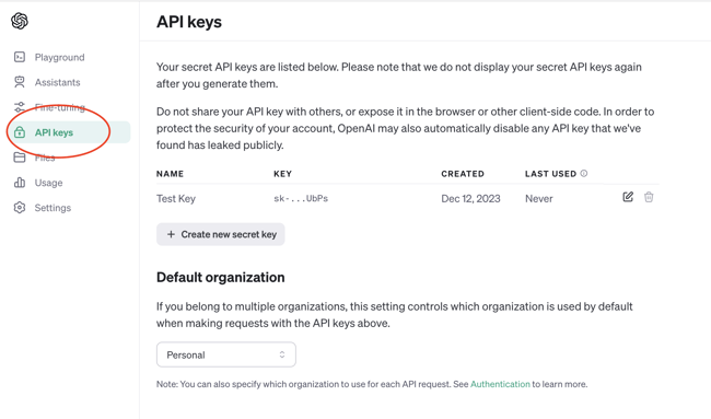 obtain open AI api key - chatgpt integration walkthrough 