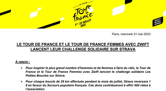 Communiqué de presse 2023 - Tour de France