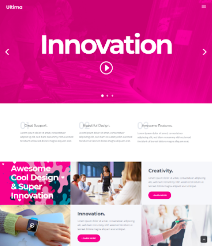 Innovation WordPress video theme