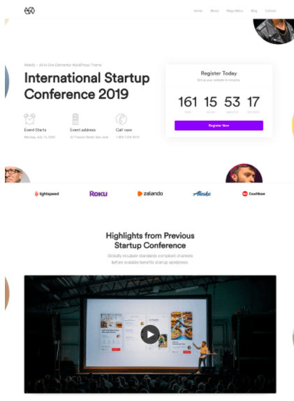 Webify - Conference WordPress theme