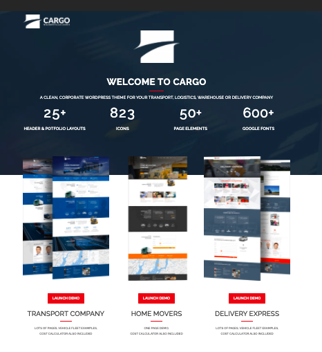 Cargo - WordPress logistics and transportation theme