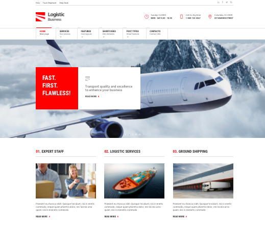 Logistics - Business - wordpress logistics and transportation theme