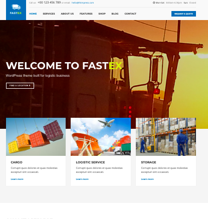 FastEX - WordPress logistics and transportation theme