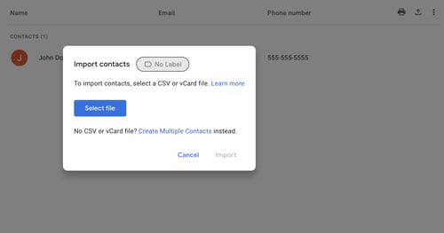 importing csv files google contacts