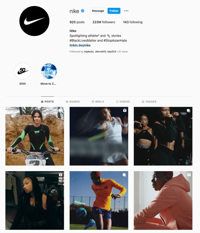 Nike instagram