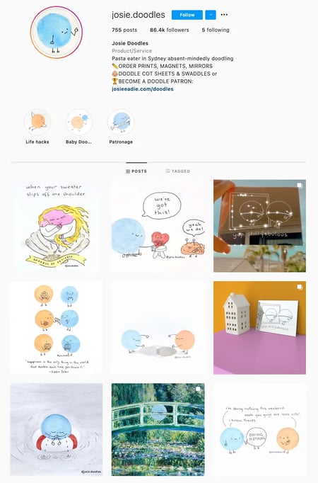 Doodle Instagram Theme Example