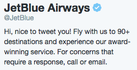 jetblue twitter description.