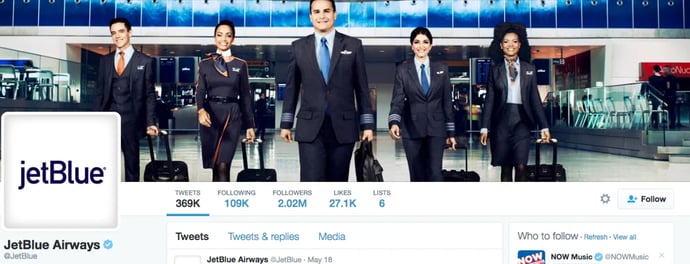 jetblue twitter page.