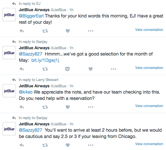 jetblue twitter replies.