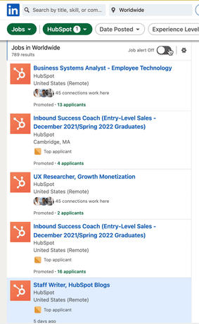 linkedin prospecting techniques: job alert