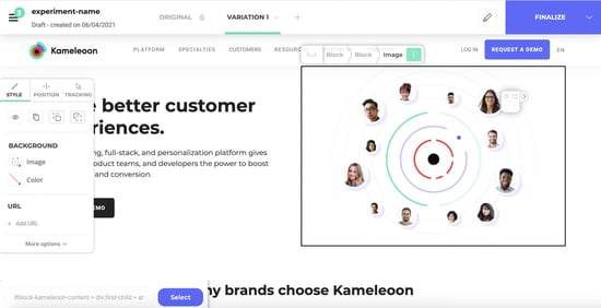 best a/b testing tools: kameleoon