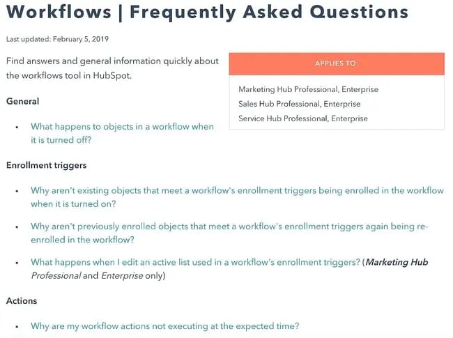 knowledge base template: FAQ