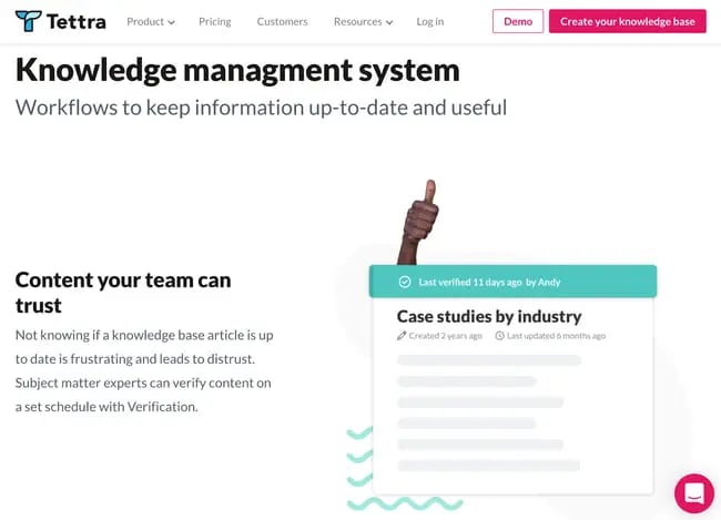 best knowledge management systems: Tettra
