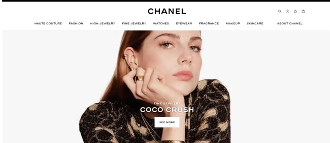 Chanel landing page