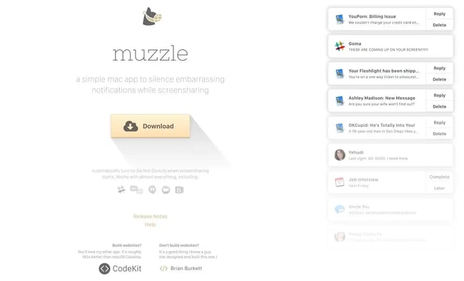 Muzzle landing page