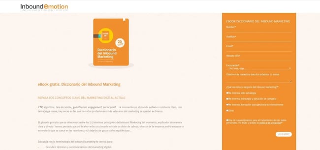 Inbound Emotion landing page