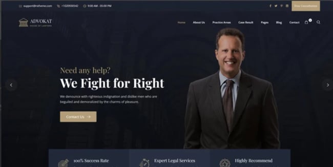 wordpress law firm themes: advokat