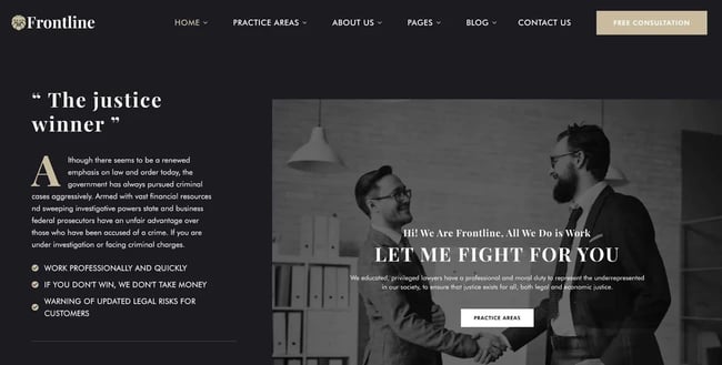 wordpress law firm themes: frontline