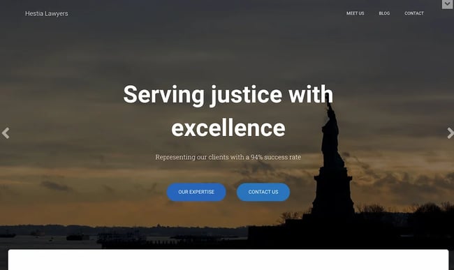 wordpress law firm themes: hestia lawyers firms demo 