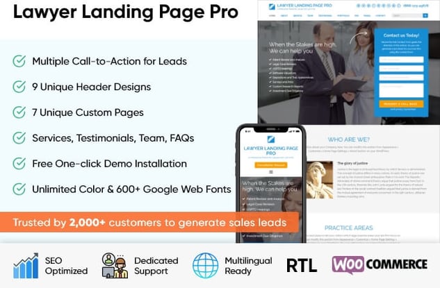 lawyer landing page pro