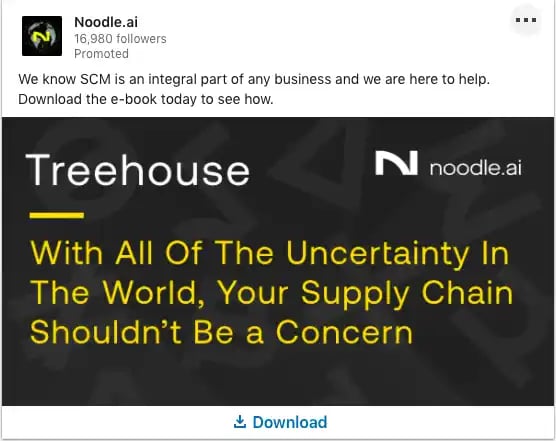 Noodle.ai's LinkedIn Content Ad