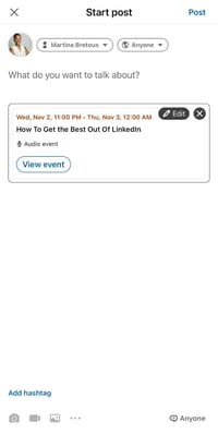 How to Launch Live Audio Events on LinkedIn step 5