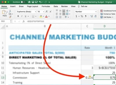 How to Protect Formulas in Excel step 1