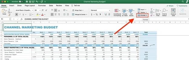 How to Lock Cells in Excel step 2