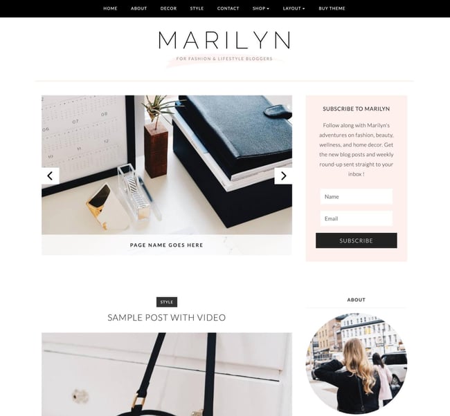 best wordpress fashion themes, marilyn