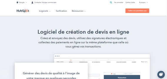 création de devis avec HubSpot