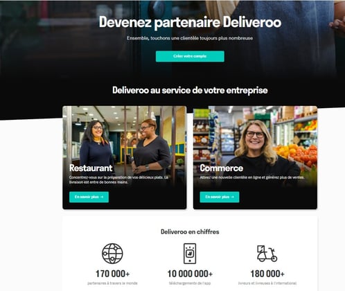 Landing page Deliveroo