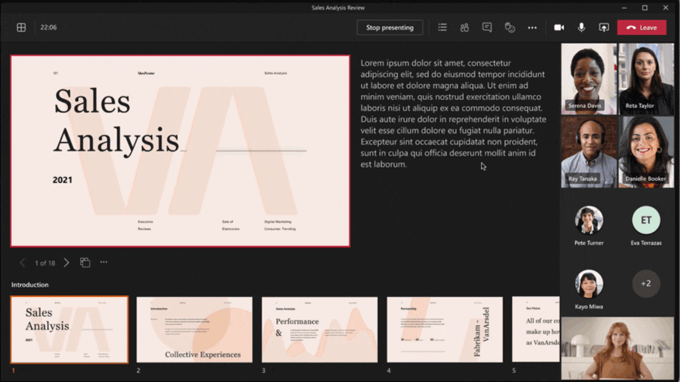 Microsoft Team dashboard