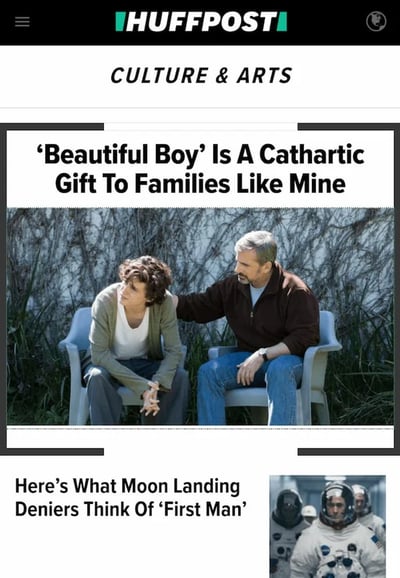 mobile website design: huffington post mobile homepage