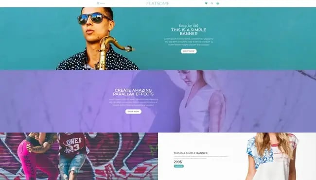 most popular wordpress theme demo example: flatsome