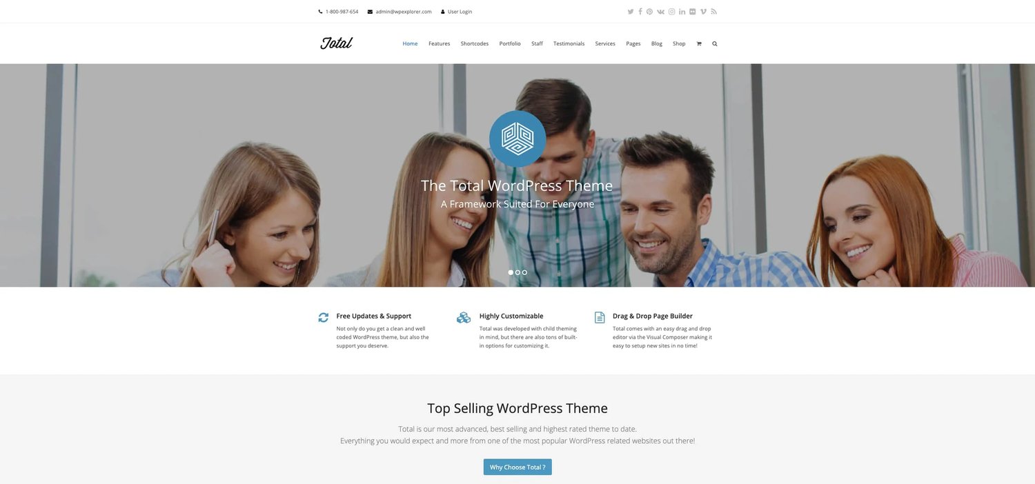 demo for the multipurpose wordpress theme total