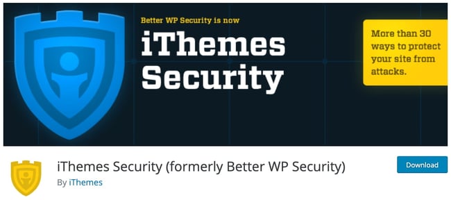 wordpress plugins:  ithemes security