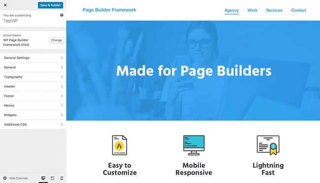 Page Builder Framework marketing graphic